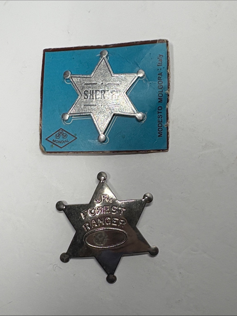 Vintage Jr Forest Ranger Silver Sheriff Badge for Kids Costume